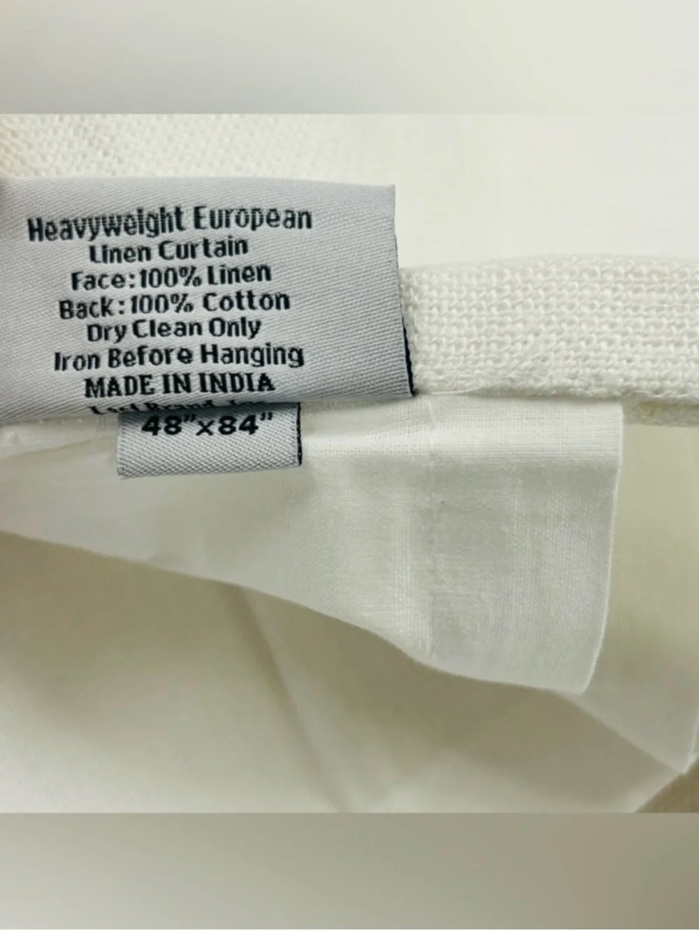 NEW QUINCE Set Of 2 48x84 Heavyweight European Linen Curtains White 7489
